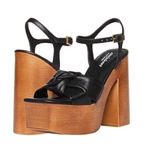 Cool Planet by Steve Madden Black Wooden Heeled 2”Platform, 9.5 M - Picture 3 of 9